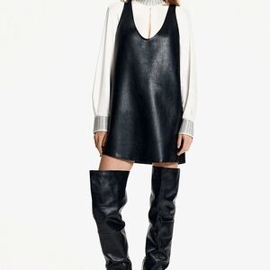 H&M Black Faux Leather Dress